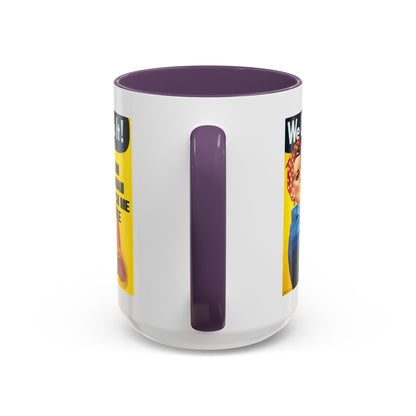 I Am Woman Watch Me Vote Rosie White Accent Mug by theGreenDragonTavern.shop