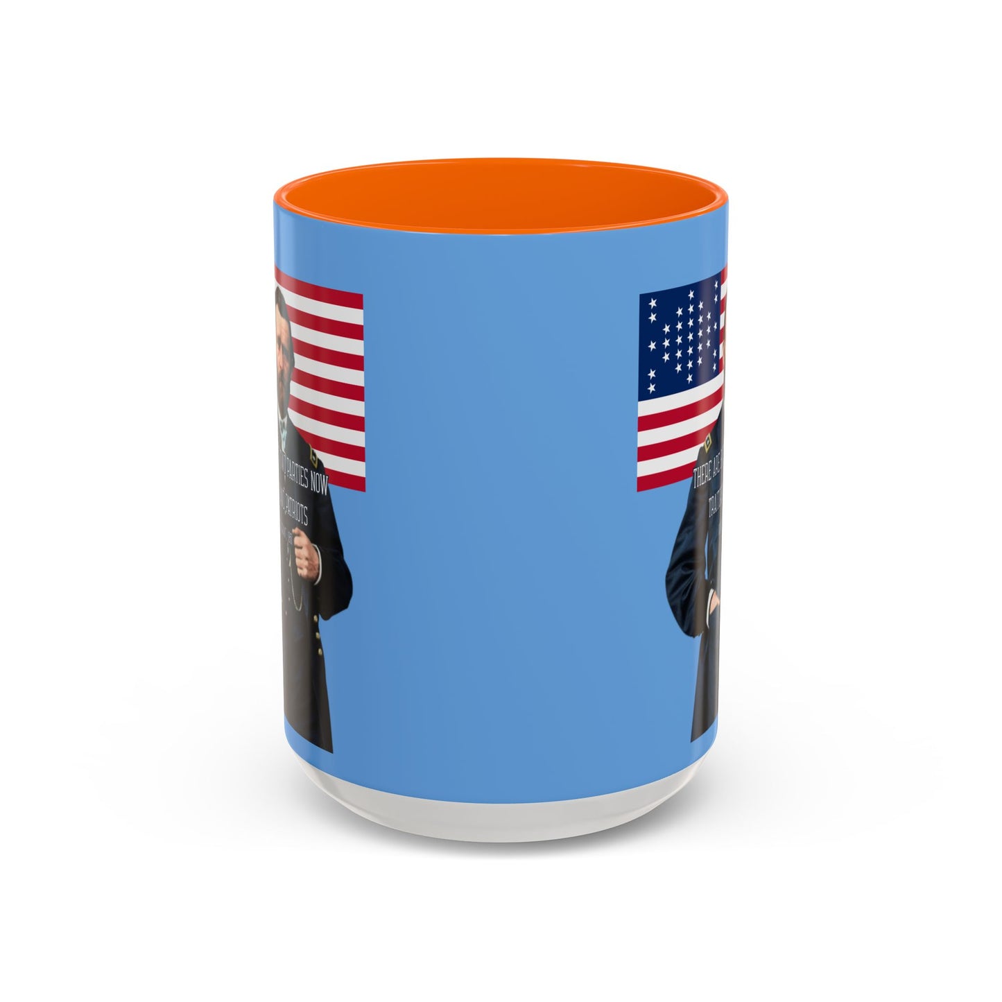 "Traitors and Patriots" Ulysses Grant Light Blue Accent Mug by theGreenDragonTavern.shop