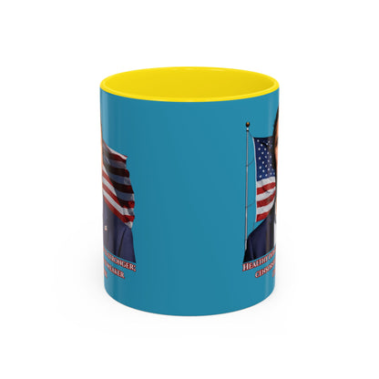 Charlie Kirk, Healthy Debate Turquoise Accent Mug by theGreenDragonTavern.shop