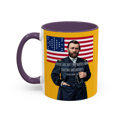 "Traitors and Patriots" Ulysses Grant Yellow Accent Mug by theGreenDragonTavern.shop