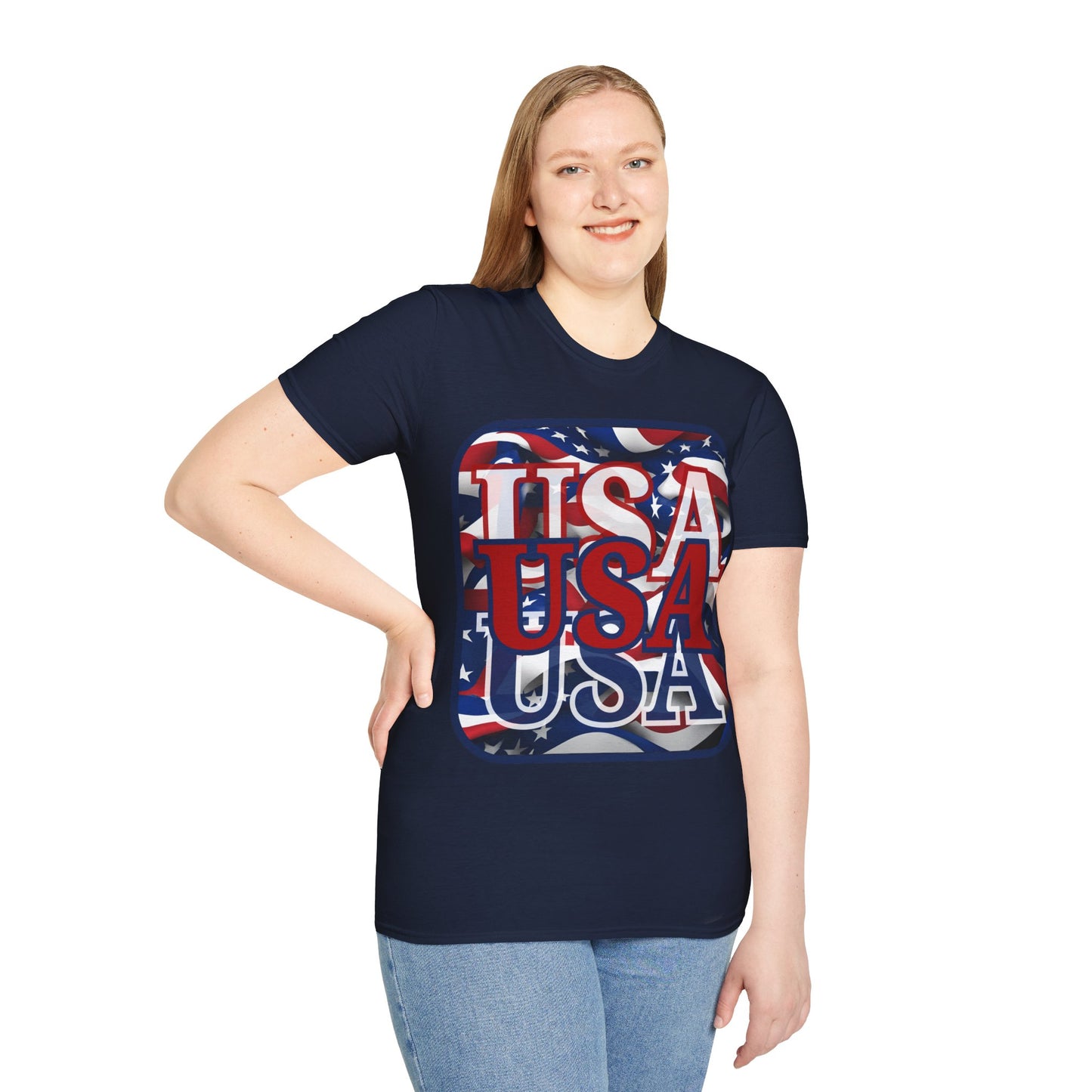 RED White and Blue USA Patriot Dark colors Unisex T-Shirt by theGreenDragonTavern.shop