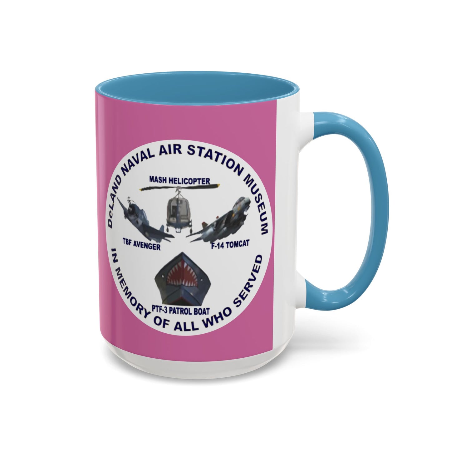 DNASM 2-sided, Founding & Student Art w/WhiteBG Pink Accent Mug by theGreenDragonTavern.shop