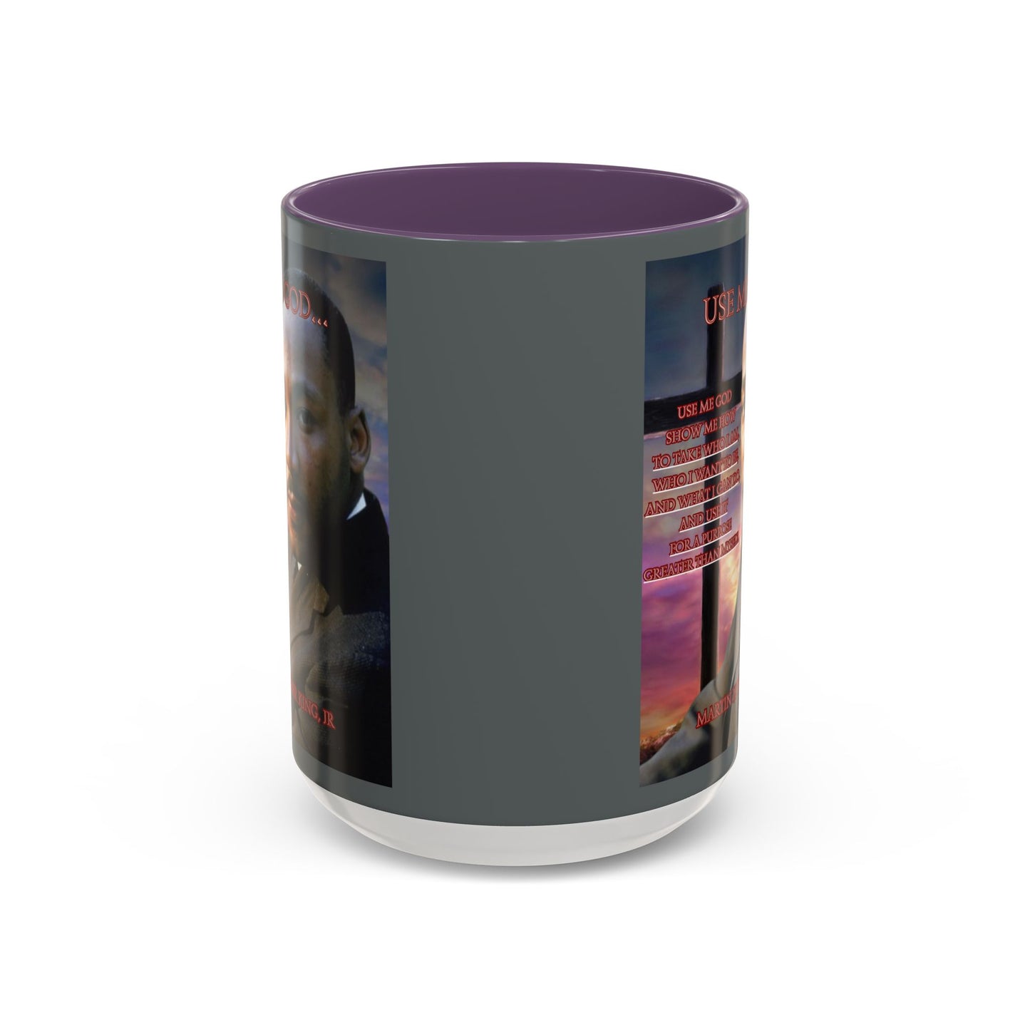 Use Me God, MLK Jr Grey Accent Mug by theGreenDragonTavern.shop