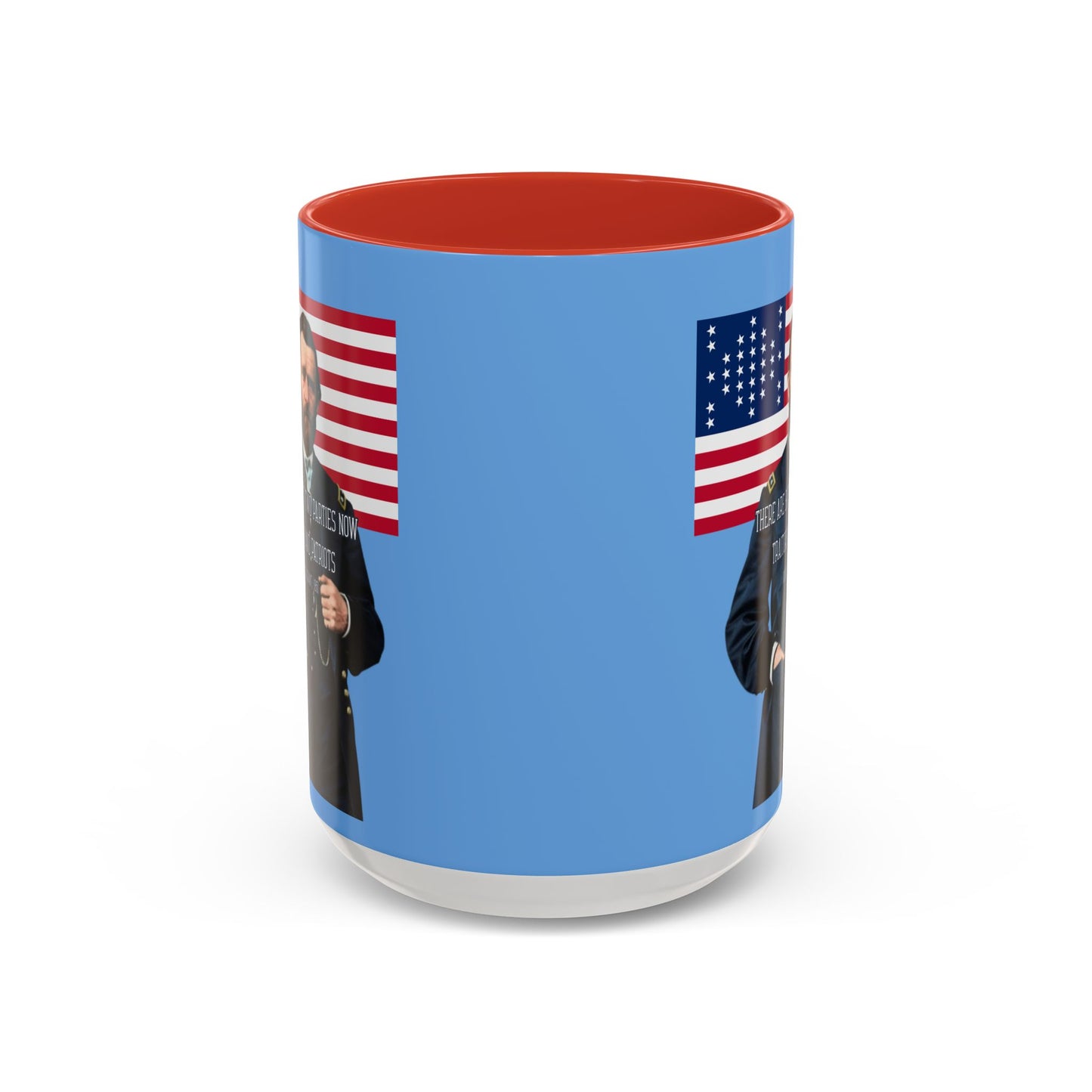 "Traitors and Patriots" Ulysses Grant Light Blue Accent Mug by theGreenDragonTavern.shop