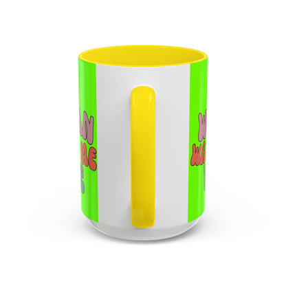 I Am Woman Watch Me Vote Light Green Accent Mug by theGreenDragonTavern.shop