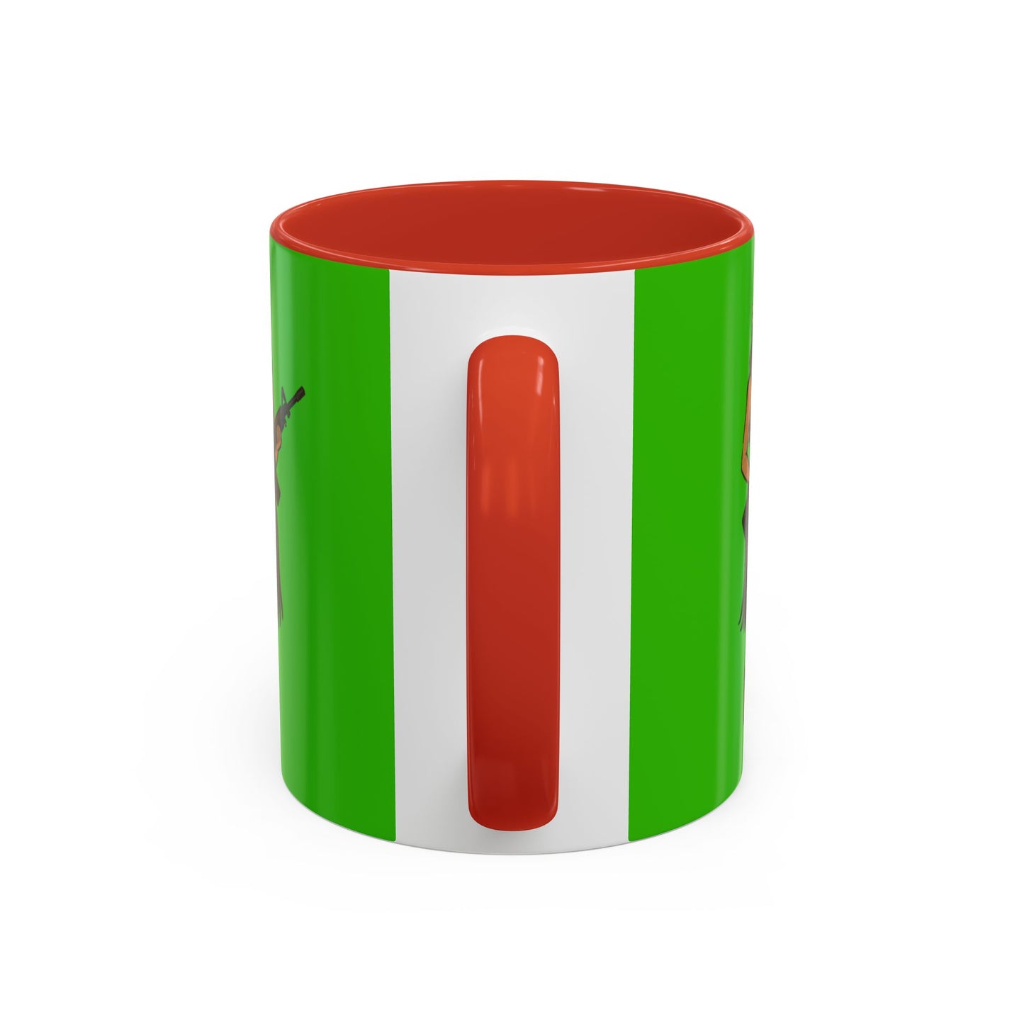 Hula Girl Packin' Heat Light Green Accent Mug by theGreenDragonTavern.shop
