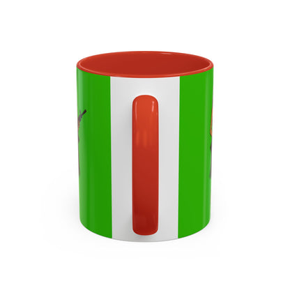 Hula Girl Packin' Heat Light Green Accent Mug by theGreenDragonTavern.shop