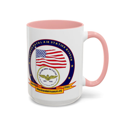 DeLand Naval Air Station Museum White Accent Mug by theGreenDragonTavern.shop