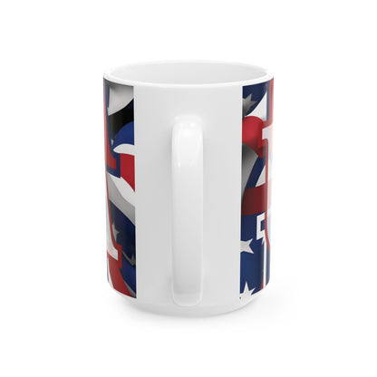 USA! USA! USA White font Patriot White Mug by theGreenDragonTavern.shop