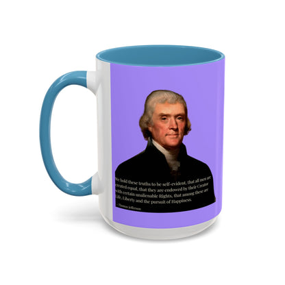 We hold these truths to be self-evident Light Purple Accent Mug by theGreenDragonTavern.shop