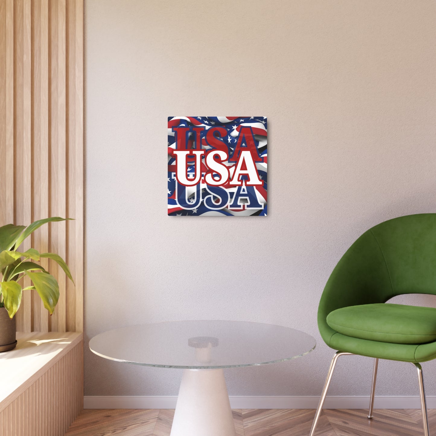 USA! USA! USA White Center Metal Art Sign by theGreenDragonTavern.shop