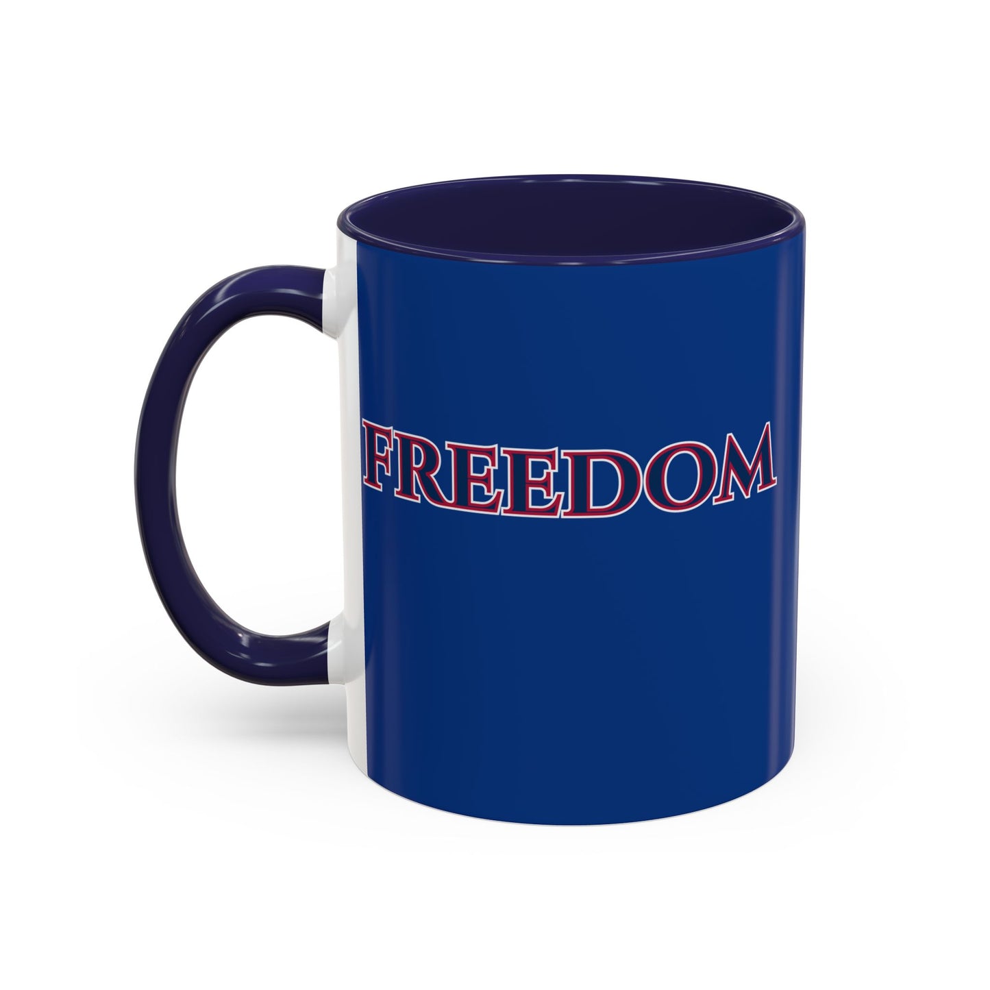 Freedom, Dark Blue Accent Mug by theGreenDragonTavern.shop