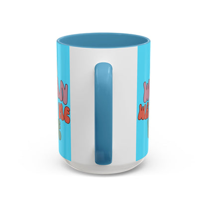 I Am Woman Watch Me Vote Light Blue Accent Mug by theGreenDragonTavern.shop