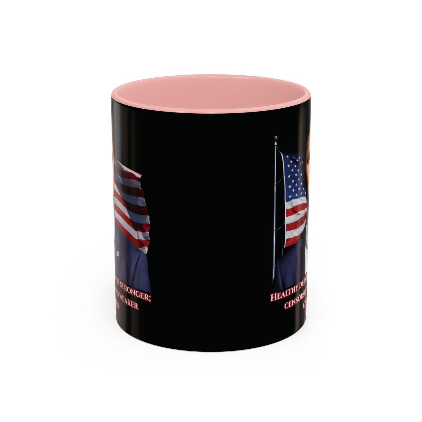 Charlie Kirk, Healthy Debate Black Accent Mug by theGreenDragonTavern.shop
