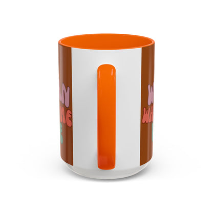 I Am Woman Watch Me Vote Brown Accent Mug by theGreenDragonTavern.shop