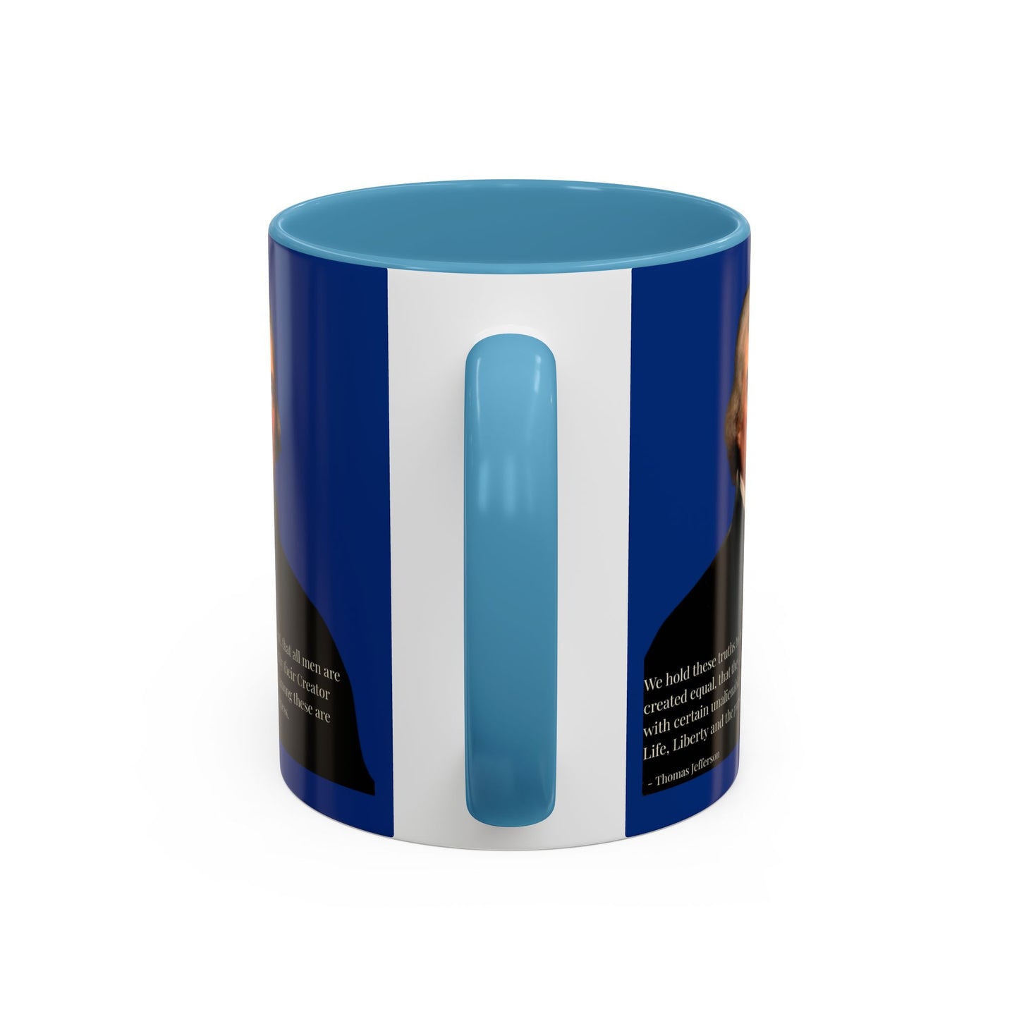 We hold these truths to be self-evident Dark Blue Accent Mug by theGreenDragonTavern.shop