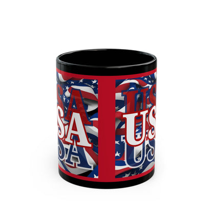 USA White font Center Patriot Red Mug by theGreenDragonTavern.shop