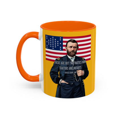 "Traitors and Patriots" Ulysses Grant Yellow Accent Mug by theGreenDragonTavern.shop
