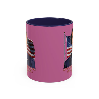 Charlie Kirk, Healthy Debate Pink Accent Mug by theGreenDragonTavern.shop
