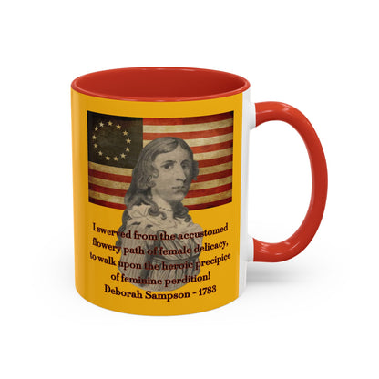 Deborah Sampson, America's Mulan Yellow Accent Mug by theGreenDragonTavern.shop