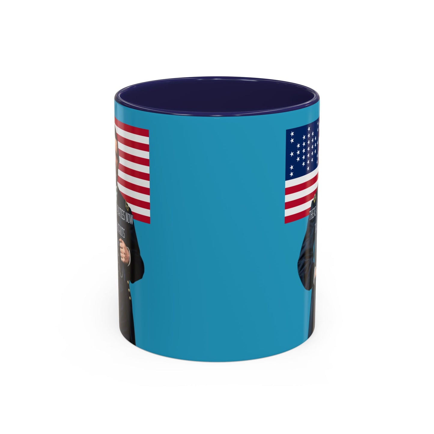 "Traitors and Patriots" Ulysses Grant Turquoise Accent Mug by theGreenDragonTavern.shop