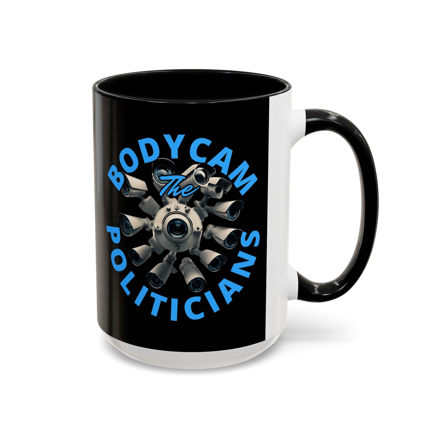 Bodycam the Politicians Cameras Black Accent Mug by theGreenDragonTavern.shop