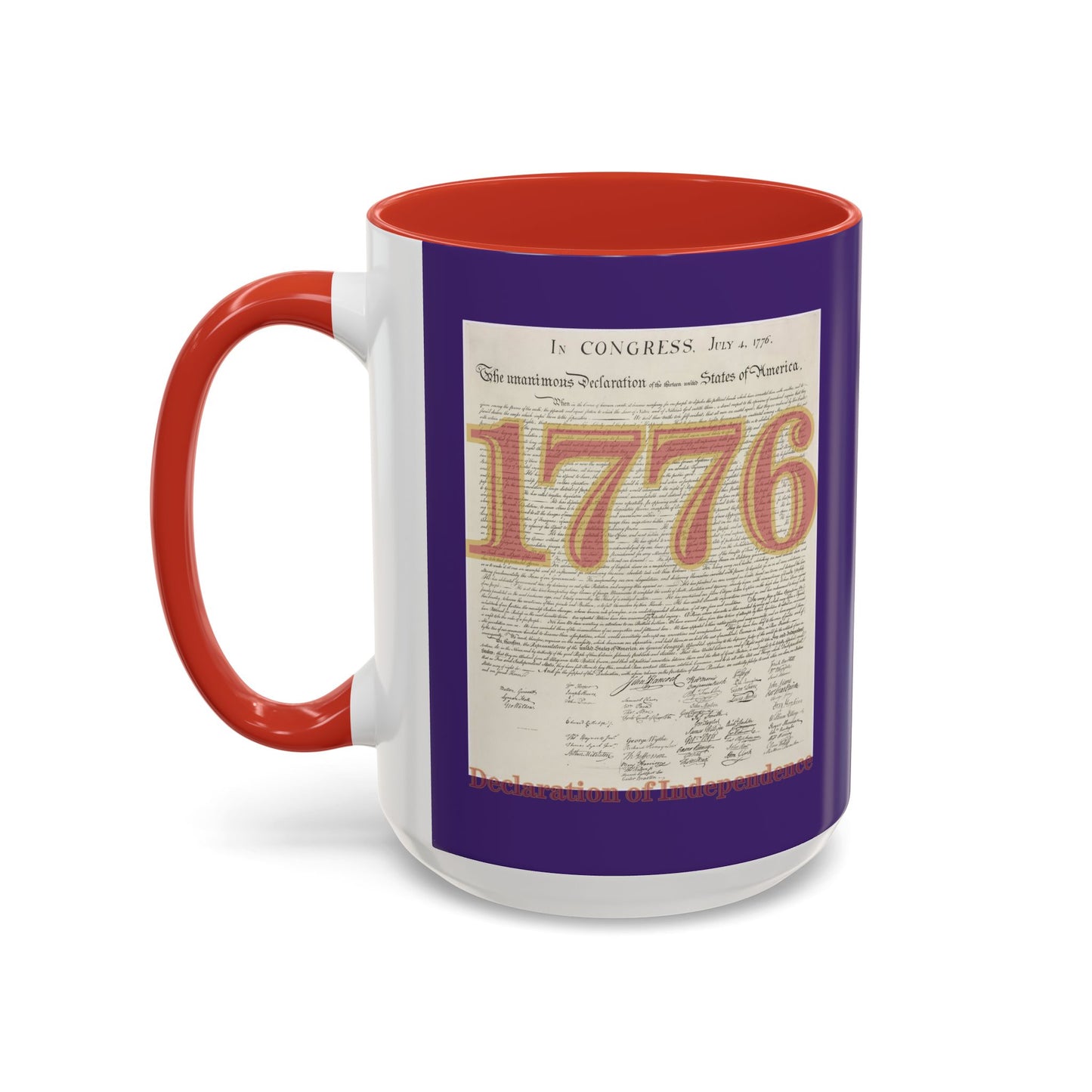 Declaration of Independence Dark Purple Accent Mug by theGreenDragonTavern.shop