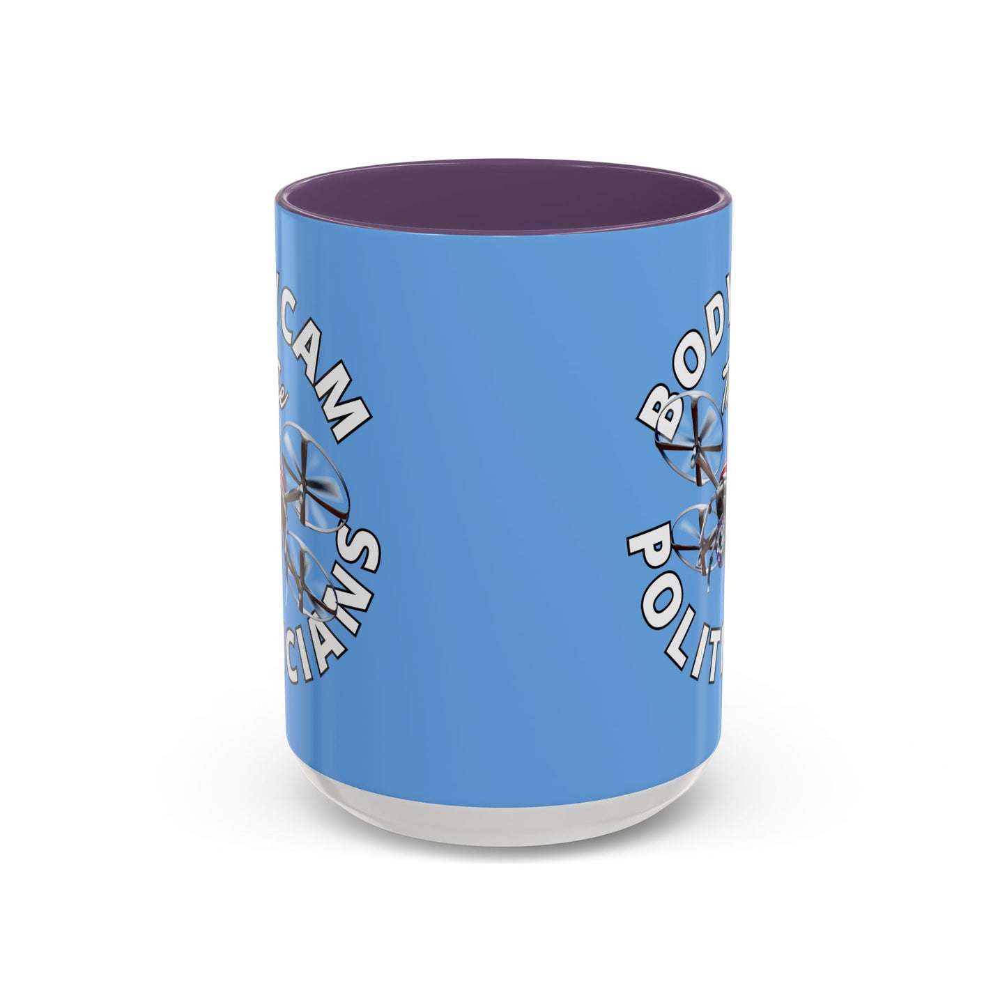 Bodycam the Politicians Drone Light Blue Accent Mug by theGreenDragonTavern.shop