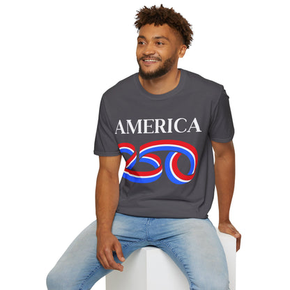 America 250 White font, Dark colors, Unisex T-Shirt by theGreenDragonTavern.shop