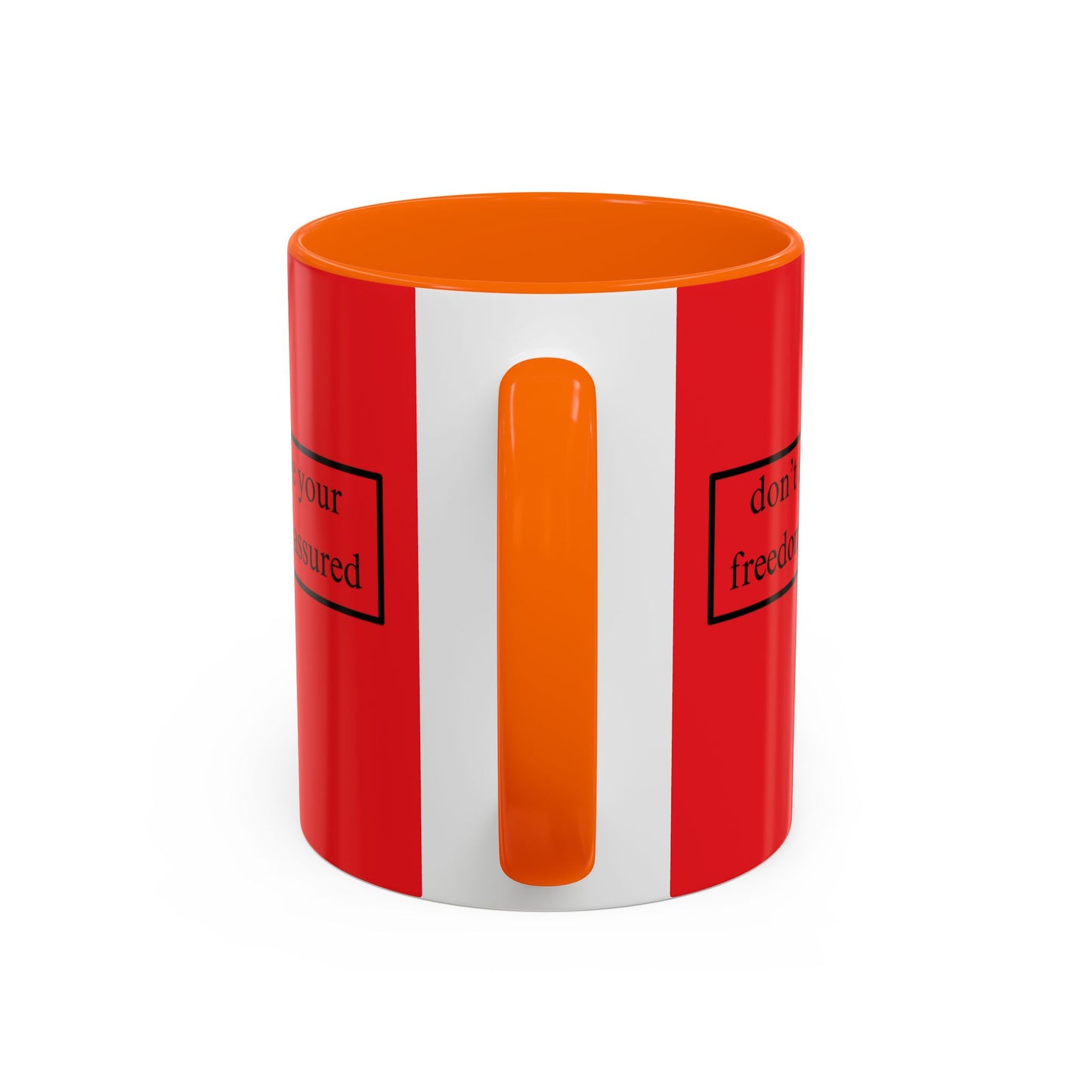 don't assume your freedoms are assured Black font Red Accent Mug by theGreenDragonTavern.shop
