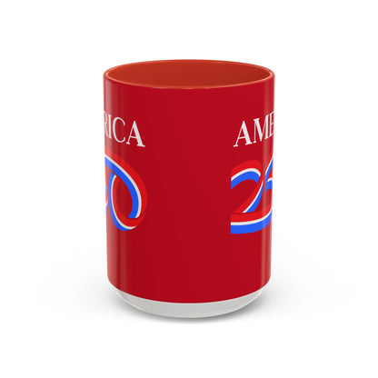 America 250 Red Accent Mug by theGreenDragonTavern.shop