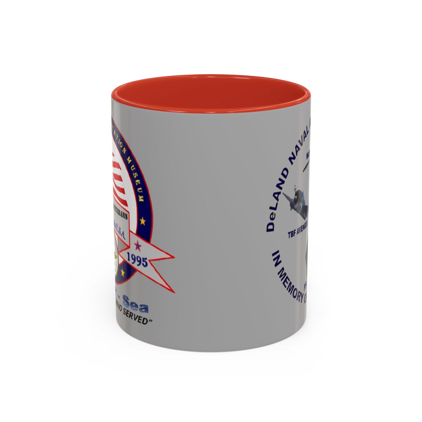 DNASM 2-sided, Founding & Student Art Light Grey Accent Mug by theGreenDragonTavern.shop