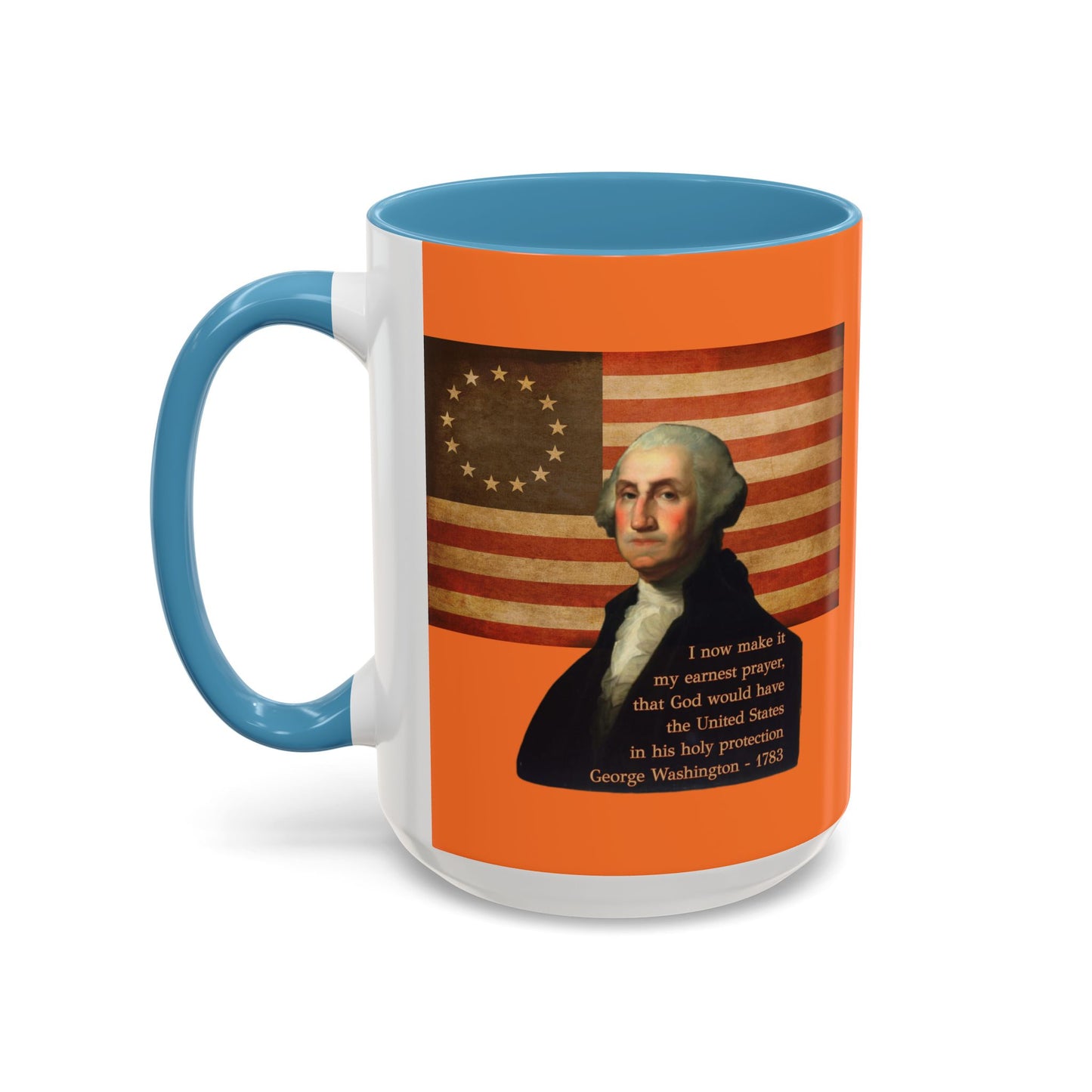 Washington's Earnest Prayer Orange Accent Mug by theGreenDragonTavern.shop
