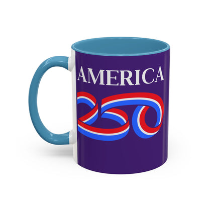 America 250 Dark Purple Accent Mug by theGreenDragonTavern.shop