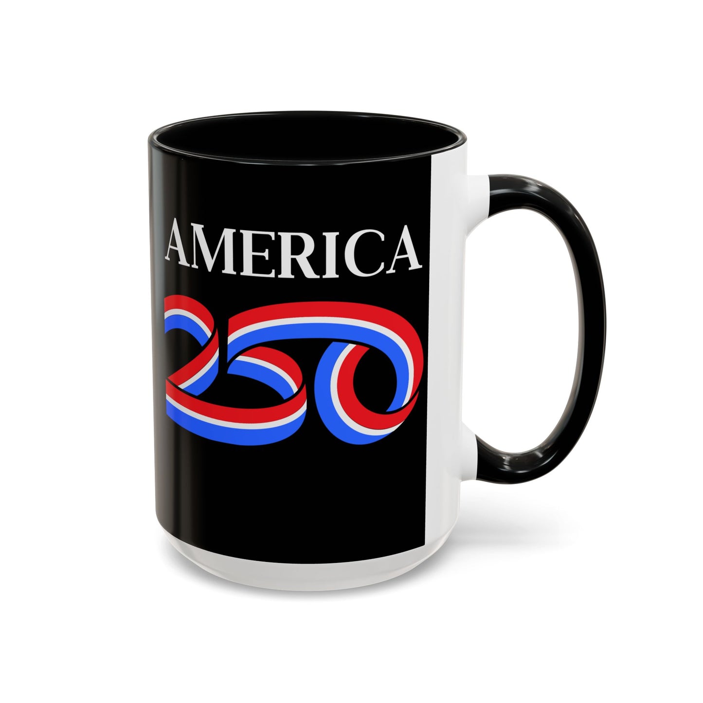 America 250 Black Accent Mug by theGreenDragonTavern.shop