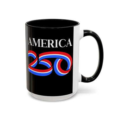 America 250 Black Accent Mug by theGreenDragonTavern.shop