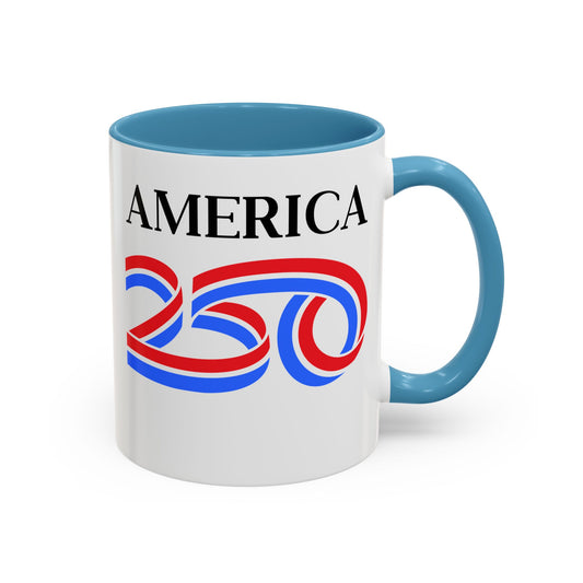 America 250 White Accent Mug by theGreenDragonTavern.shop