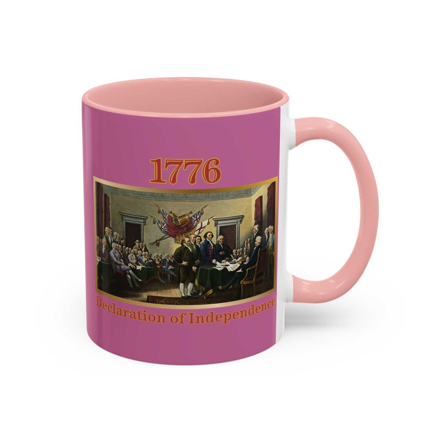 Declaration of Independence Pink Accent Mug by theGreenDragonTavern.shop