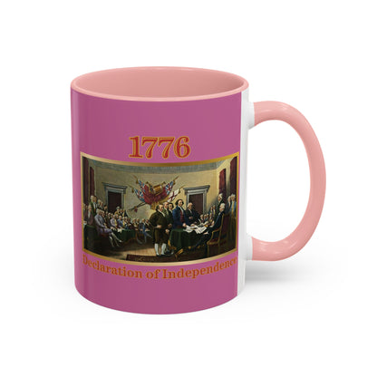 Declaration of Independence Pink Accent Mug by theGreenDragonTavern.shop