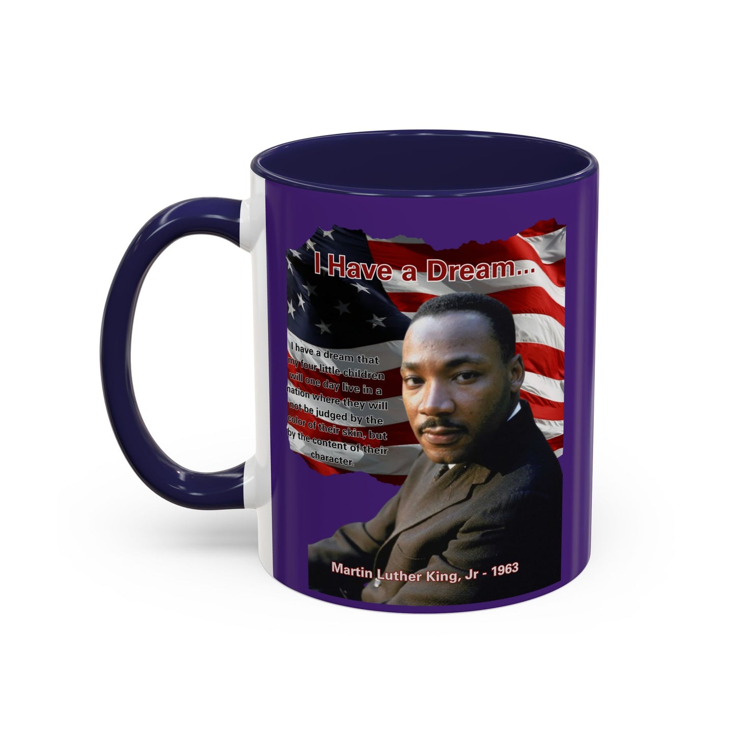 "I Have a Dream" MLKJr Purple Accent Mug by theGreenDragonTavern.shop
