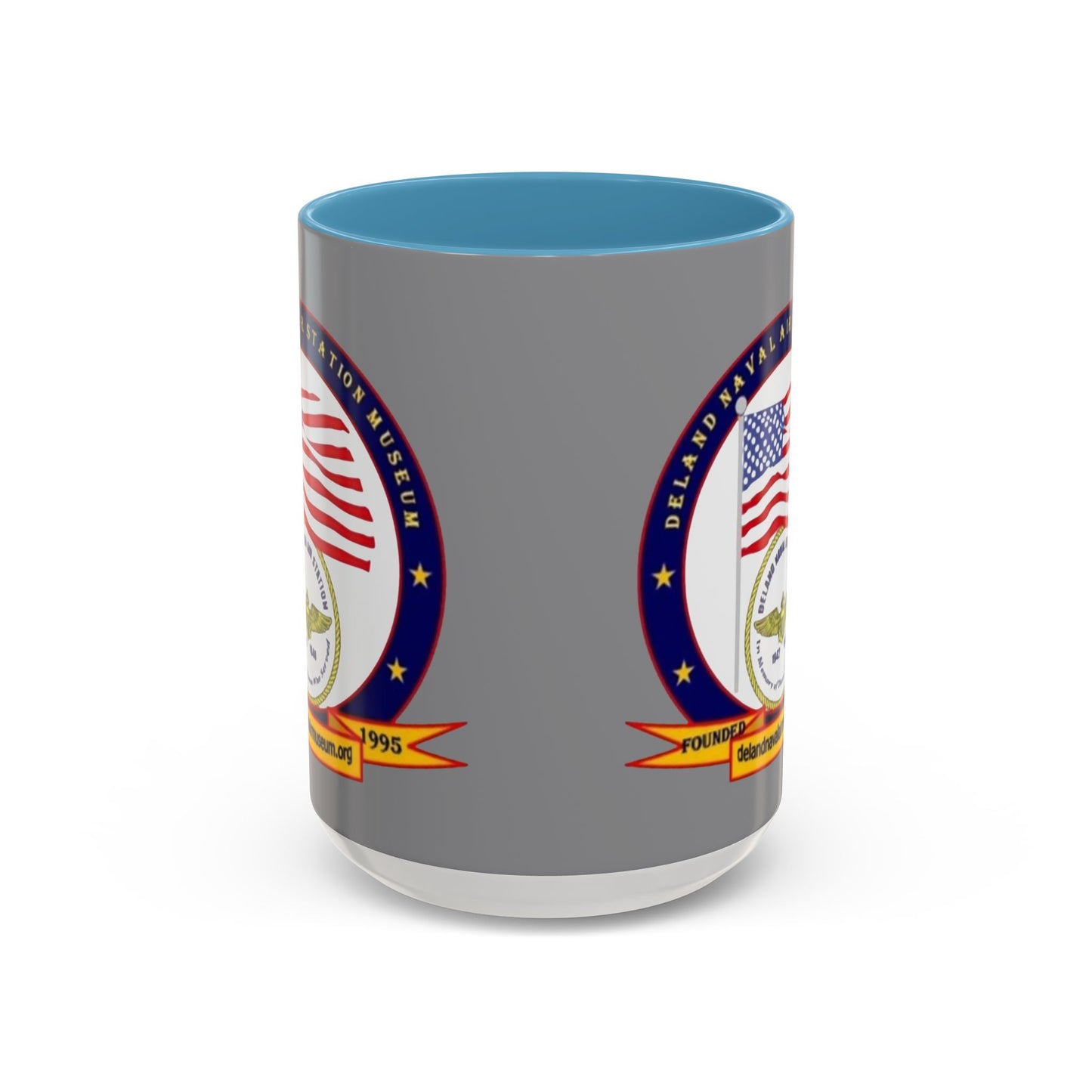 DeLand Naval Air Station Museum Grey Accent Mug by theGreenDragonTavern.shop