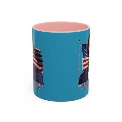 Charlie Kirk, Healthy Debate Turquoise Accent Mug by theGreenDragonTavern.shop