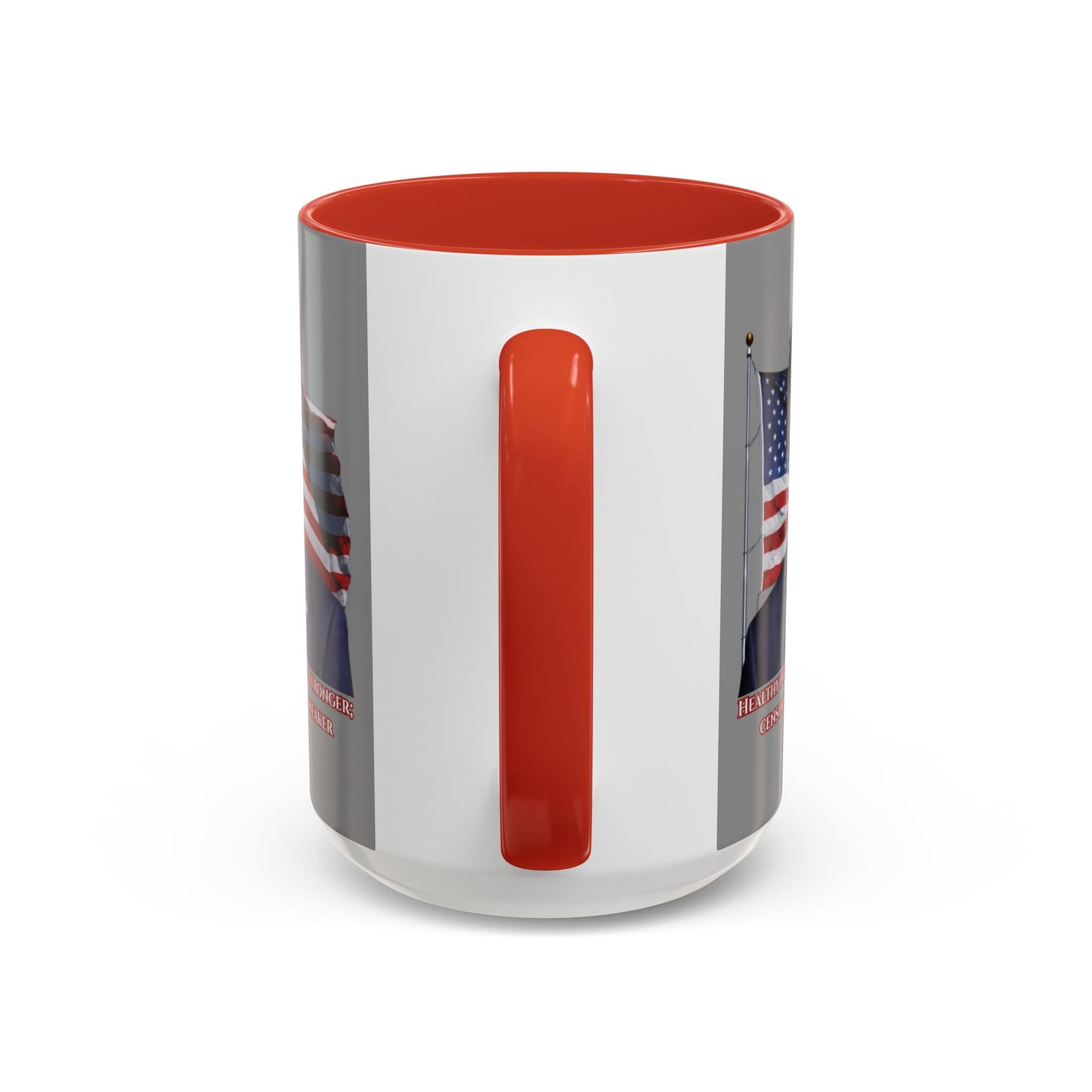 Charlie Kirk, Healthy Debate Grey Accent Mug by theGreenDragonTavern.shop