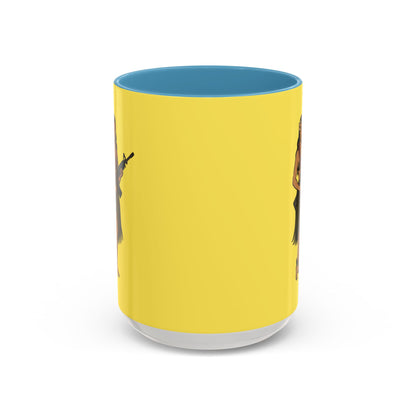 Hula Girl Packin' Heat Pineapple Accent Mug by theGreenDragonTavern.shop
