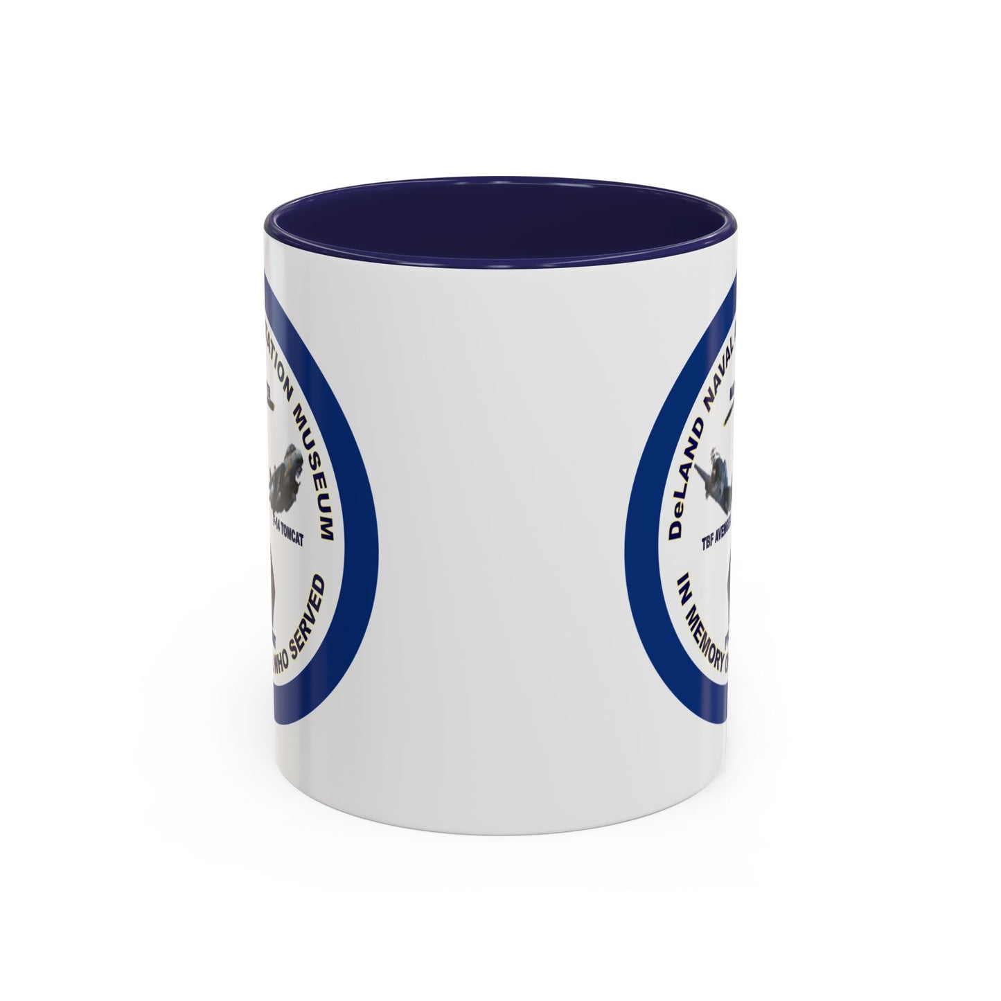 DNASM Student Art Navy Frame White Accent Mug by theGreenDragonTavern.shop