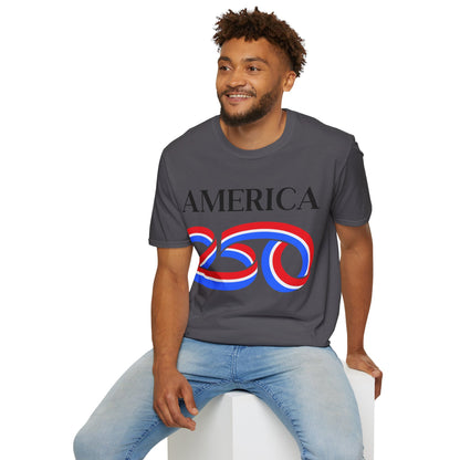 America 250 Black font, Dark colors, Unisex T-Shirt by theGreenDragonTavern.shop