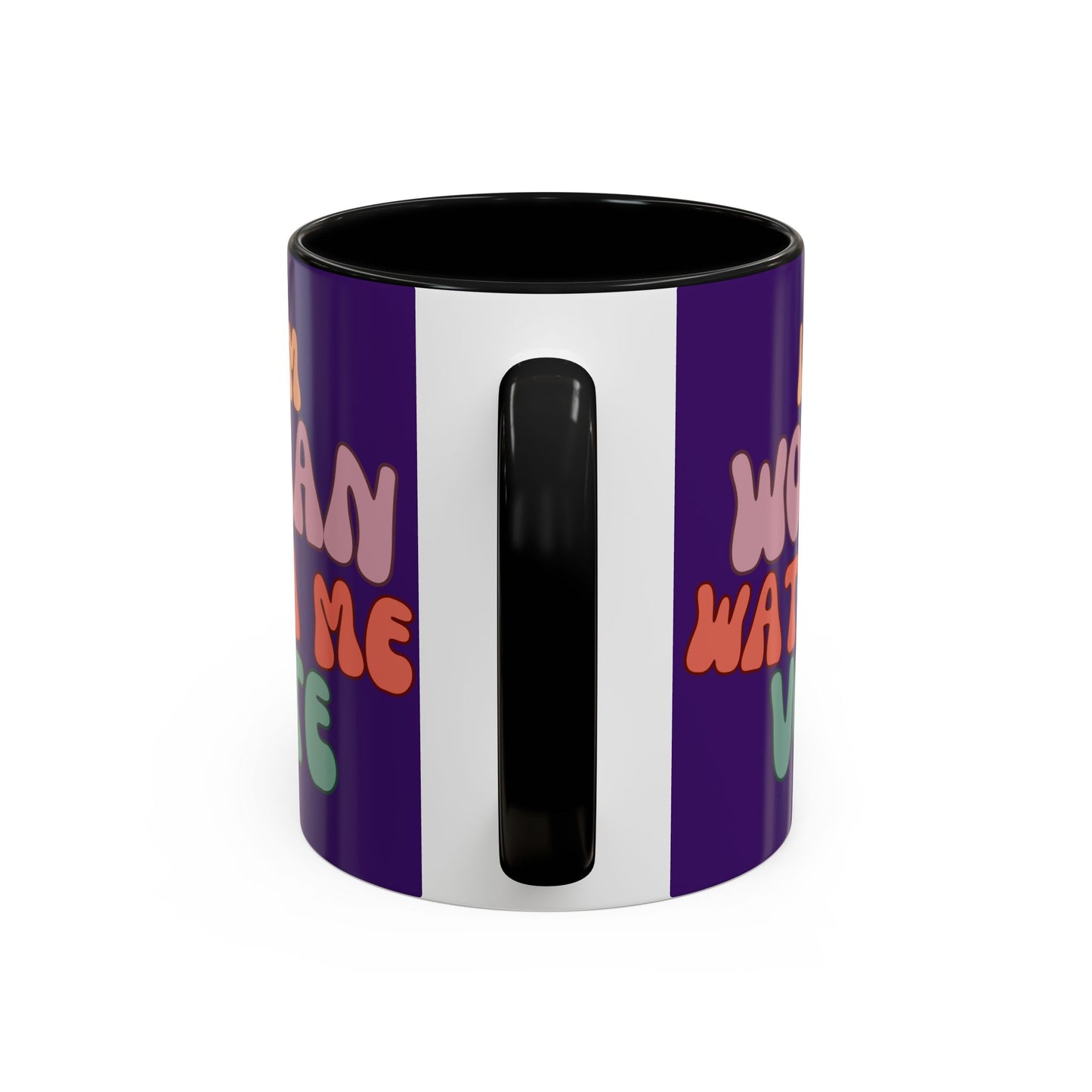 I Am Woman Watch Me Vote Dark Purple Accent Mug by theGreenDragonTavern.shop