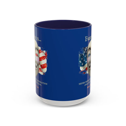 Ronald Reagan Freedom Vendetta Blue Accent Mug by theGreenDragonTavern.shop