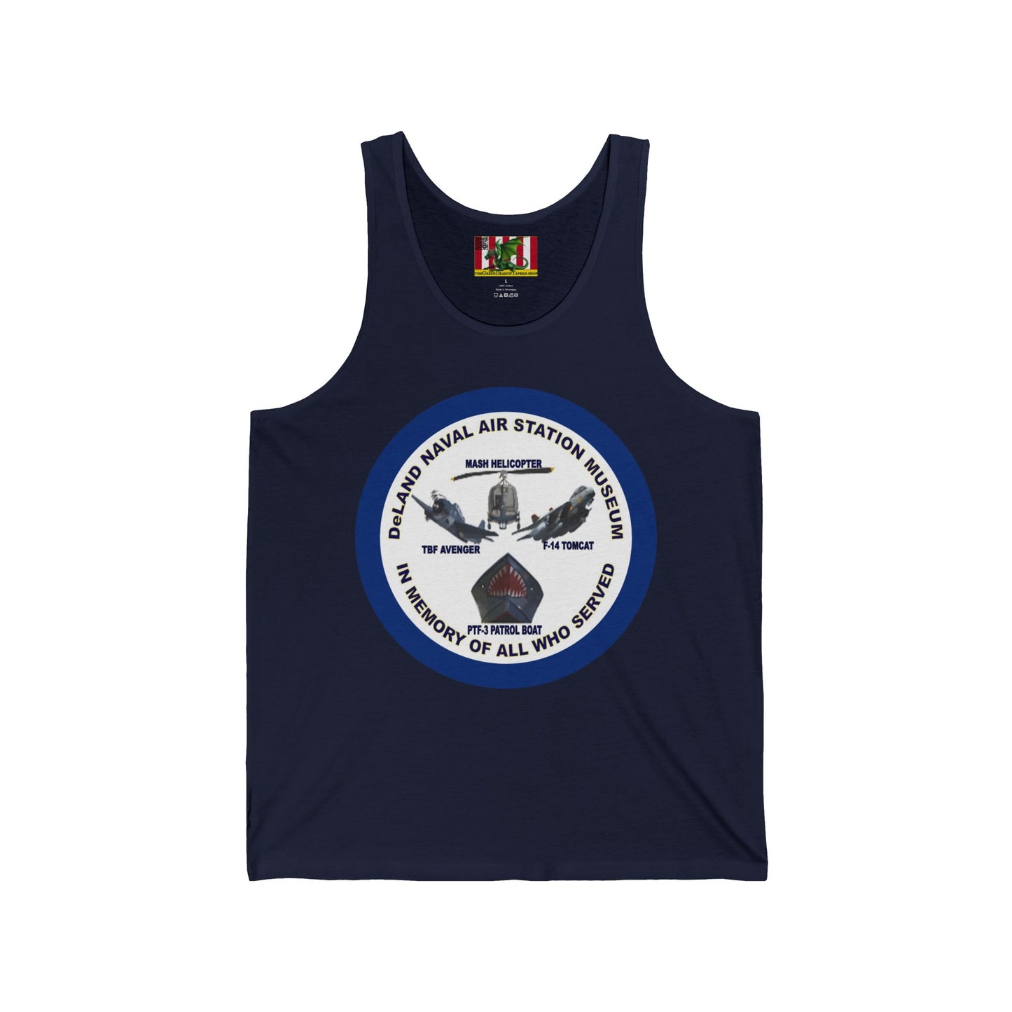 DNASM Student Art Navy Frame Unisex Jersey Tank Top by theGreenDragonTavern.shop