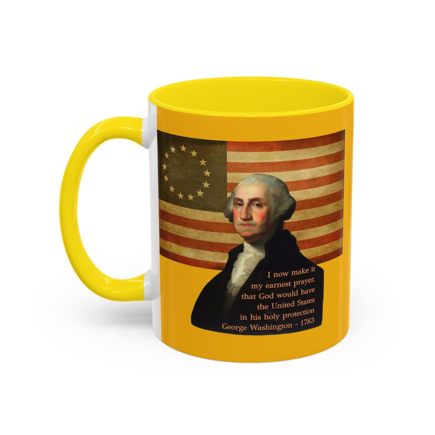 Washington's Earnest Prayer Yellow Accent Mug by theGreenDragonTavern.shop